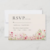 Bohemischer botanischer Online-QR-Code Hochzeit RS RSVP Karte (Vorderseite)