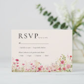 Bohemischer botanischer Online-QR-Code Hochzeit RS RSVP Karte (Stehend Vorderseite)