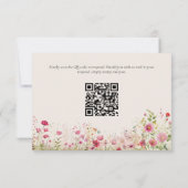 Bohemischer botanischer Online-QR-Code Hochzeit RS RSVP Karte (Rückseite)