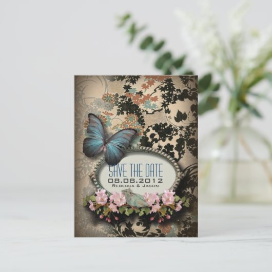 Bohemischer Botanischer Schmetterling Pariser Brau Ankündigungspostkarte (Stehend Vorderseite)