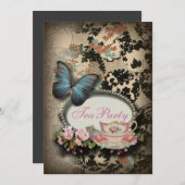 Bohemischer Botanischer Schmetterling Pariser Brau Einladung (Vorne/Hinten)