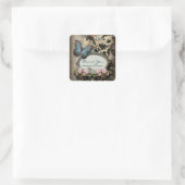 Bohemischer Botanischer Schmetterling Pariser Brau Quadratischer Aufkleber (Tasche)