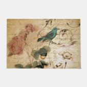 Bohemischer Chic Paris Scripts Vogel Französisch b Fußmatte (Vorderseite)