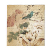 Bohemischer Chic Paris Scripts Vogel Französisch b Notizblock (Vorderseite)