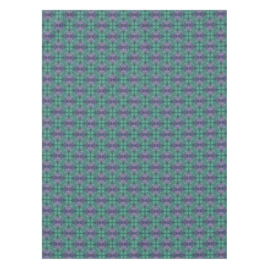 Bohemischer Damast in Peacock Blue Aquamarin Lila Tischdecke (Vorderseite)