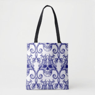 Bohemischer Damast, Schädel nahtlos verzieren. Tasche
