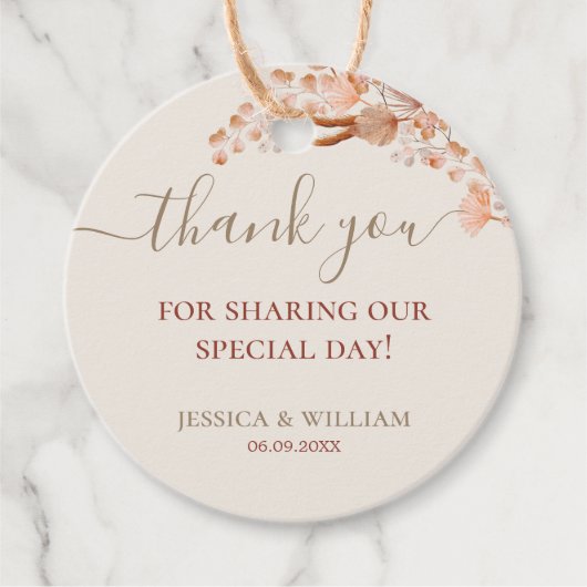 Bohemischer Dank Geschenkanhänger (Vorderseite)