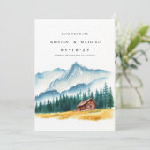 Bohemischer digitaler Berg Save The Date (Stehend Vorderseite)