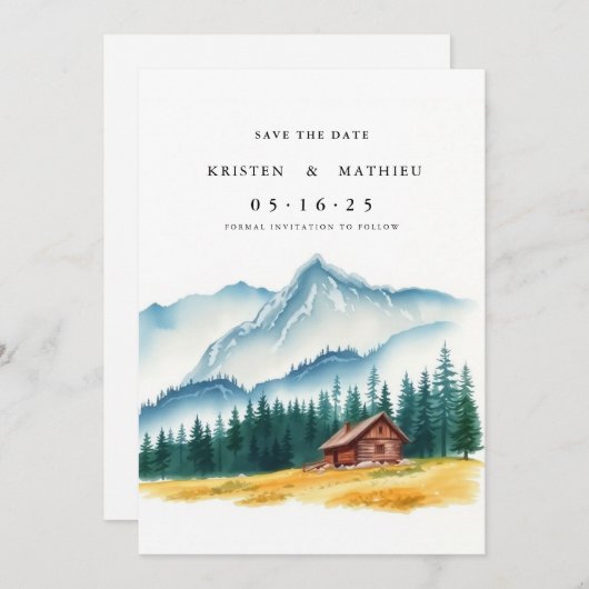 Bohemischer digitaler Berg Save The Date (Vorne/Hinten)