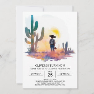 Bohemischer digitaler Cowboy zum Geburtstag Einladung