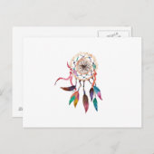 Bohemischer Dreamcatcher in Wasserfarbenmalerei Postkarte (Vorne/Hinten)