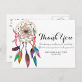 Bohemischer Dreamcatcher in Wasserfarbenmalerei Postkarte (Vorne/Hinten)