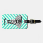 Bohemischer Elefant & Chevrons aus dem Schwarzen u Gepäckanhänger (Vorderseite horizontal)