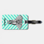 Bohemischer Elefant & Chevrons aus dem Schwarzen u Gepäckanhänger (Rückseite horizontal)