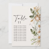 Bohemischer, eleganter Hochzeitsstandplan a-z (Vorderseite)