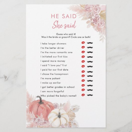 Bohemischer Fall der Liebe Pumpkin, sagte er (Vorderseite)