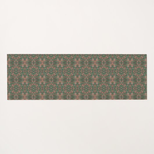 Bohemischer Fall Leaf Grüne Nahtlose Muster Yogamatte (Rückseite (Horizontal))