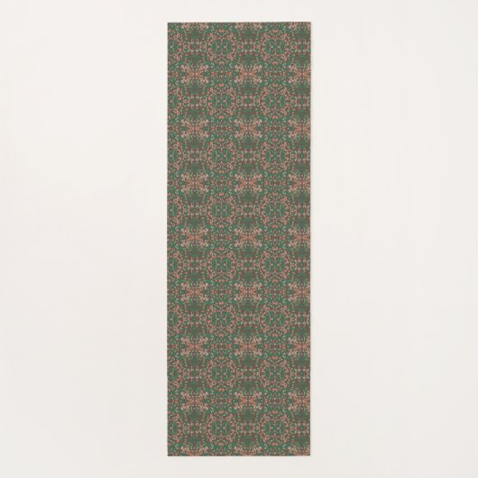 Bohemischer Fall Leaf Grüne Nahtlose Muster Yogamatte (Rückseite)