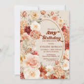 Bohemischer, farbiger Fall blumenweise Einladung (Vorderseite)