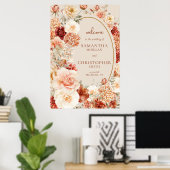 Bohemischer, farbiger Fall blumig rosty Welcome Poster (Heimbüro)