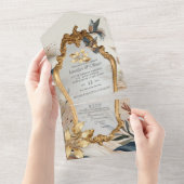 Bohemischer Farbmix und Thema Blume All In One Einladung (Abreißen)