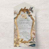 Bohemischer Farbmix und Thema Blume All In One Einladung (Innen Boden)