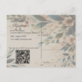 Bohemischer Farbmix und Thema Blume Ankündigungspostkarte (Rückseite)