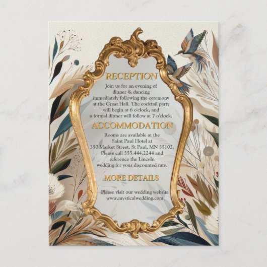 Bohemischer Farbmix und Thema Blume Ankündigungspostkarte (Vorderseite)