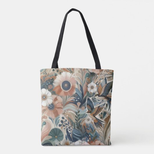 Bohemischer Farbmix und Thema Blume Tasche (Rückseite)
