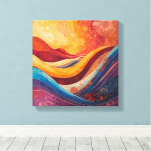Bohemischer Fluss - Abstrakte Wave-Kunst drucken Leinwanddruck