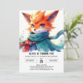 Bohemischer Fox Geburtstag Einladung (Stehend Vorderseite)