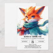 Bohemischer Fox Geburtstag Einladung (Vorne/Hinten)