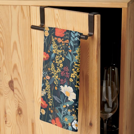 Bohemischer Frühlingsflorendruck Geschirrtuch (Drittel gefaltet)