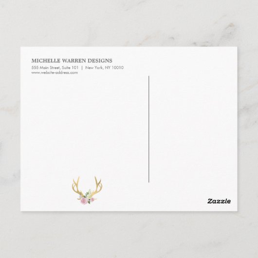 Bohemischer Goldanker mit Blume Postkarte (Rückseite)