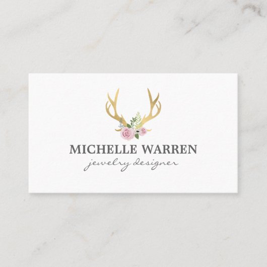 Bohemischer Goldanker mit Blume Visitenkarte (Vorderseite)