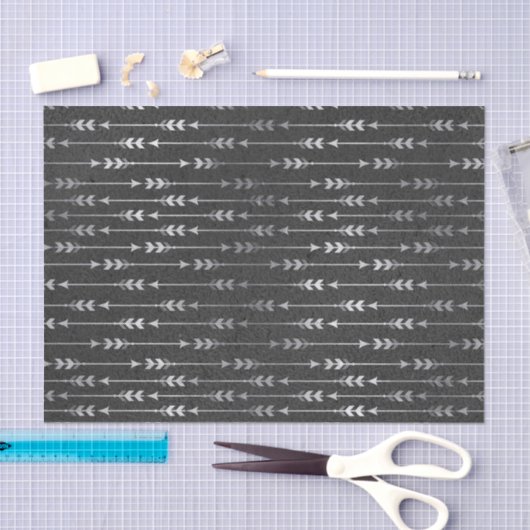 Bohemischer Graustreifen Abstrakter Stil Seidenpapier (Handwerk)