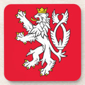 Bohemischer heraldischer Löwe Getränkeuntersetzer (Vorderseite)