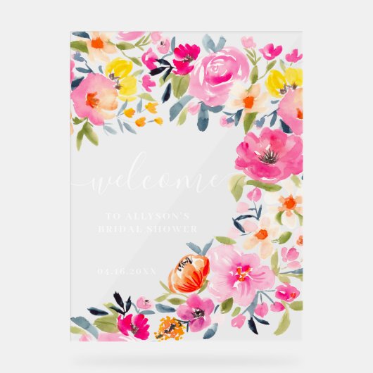 Bohemischer herzlicher Begrüßungsgeschmack in flor Acrylschild (Vorderseite)