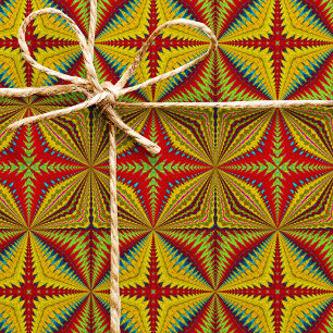 Bohemischer Hippie Red Yellow Vintag Tribal Ethnic Geschenkpapier