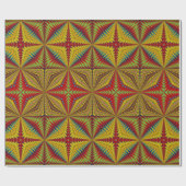 Bohemischer Hippie Red Yellow Vintag Tribal Ethnic Geschenkpapier (Flach)