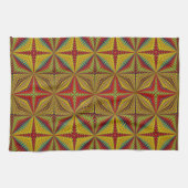 Bohemischer Hippie Red Yellow Vintag Tribal Ethnic Geschirrtuch (Horizontal)