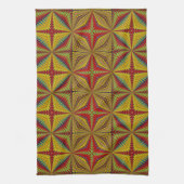 Bohemischer Hippie Red Yellow Vintag Tribal Ethnic Geschirrtuch (Vertikal)