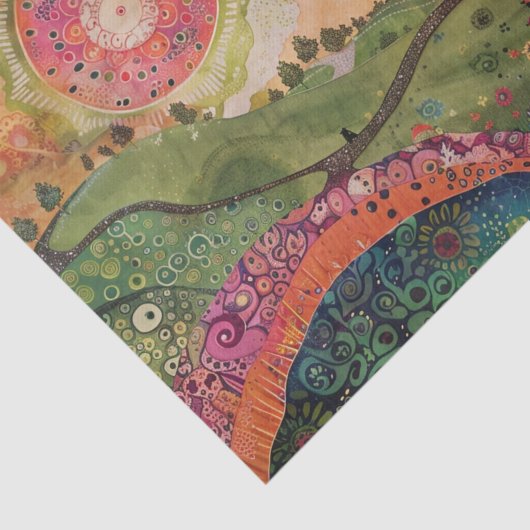 Bohemischer Hippie Swirl-Dekoupage Seidenpapier (Ausschnitt)