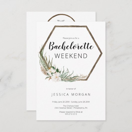 Bohemischer Junggeselinnen-Abschied Einladungskart Einladung (Vorne/Hinten)