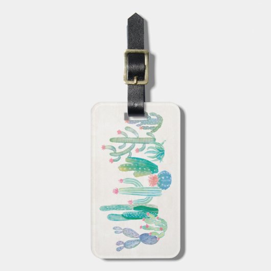 Bohemischer Kaktus Gepäckanhänger (Vorderseite vertikal)