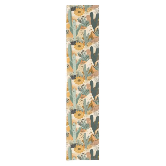 Bohemischer Kaktus- und Blumentisch-Runner Kurzer Tischläufer (Vorderseite)