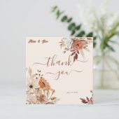 Bohemischer Kalkfall rustikale Blume Dankeskarte (Stehend Vorderseite)