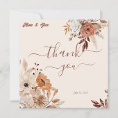 Bohemischer Kalkfall rustikale Blume Dankeskarte (Vorderseite)