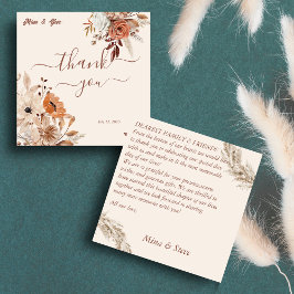 Bohemischer Kalkfall rustikale Blume Dankeskarte