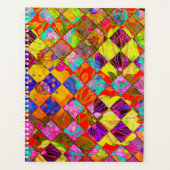 Bohemischer karierter Blumenplaner Planer (Vorderseite)